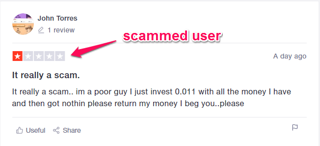 scammed user