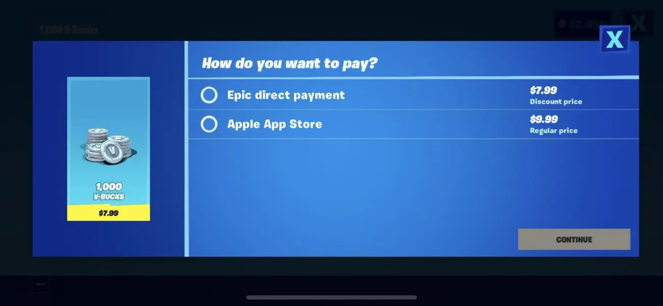 Epic Direct Payment system Fortnite