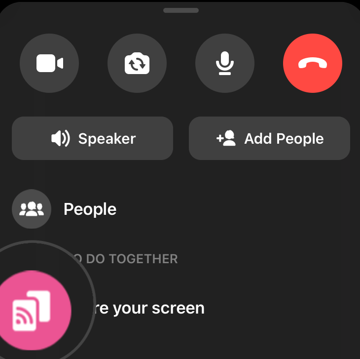 Share Screen Swipe up iOS