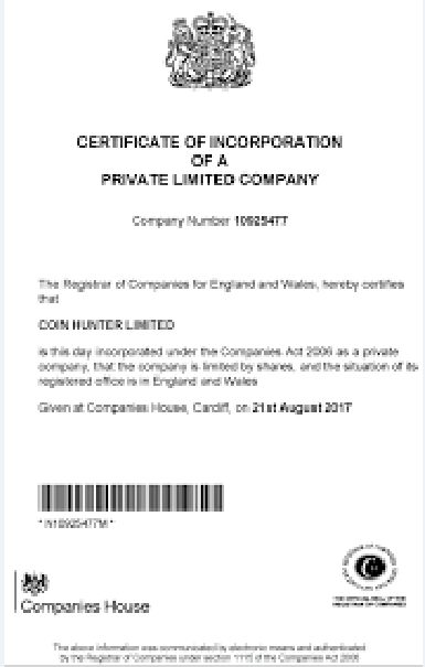 crypto coinhunter certificate 1
