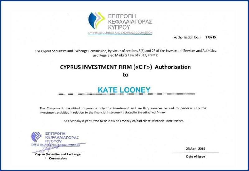 fake CySec Certificate