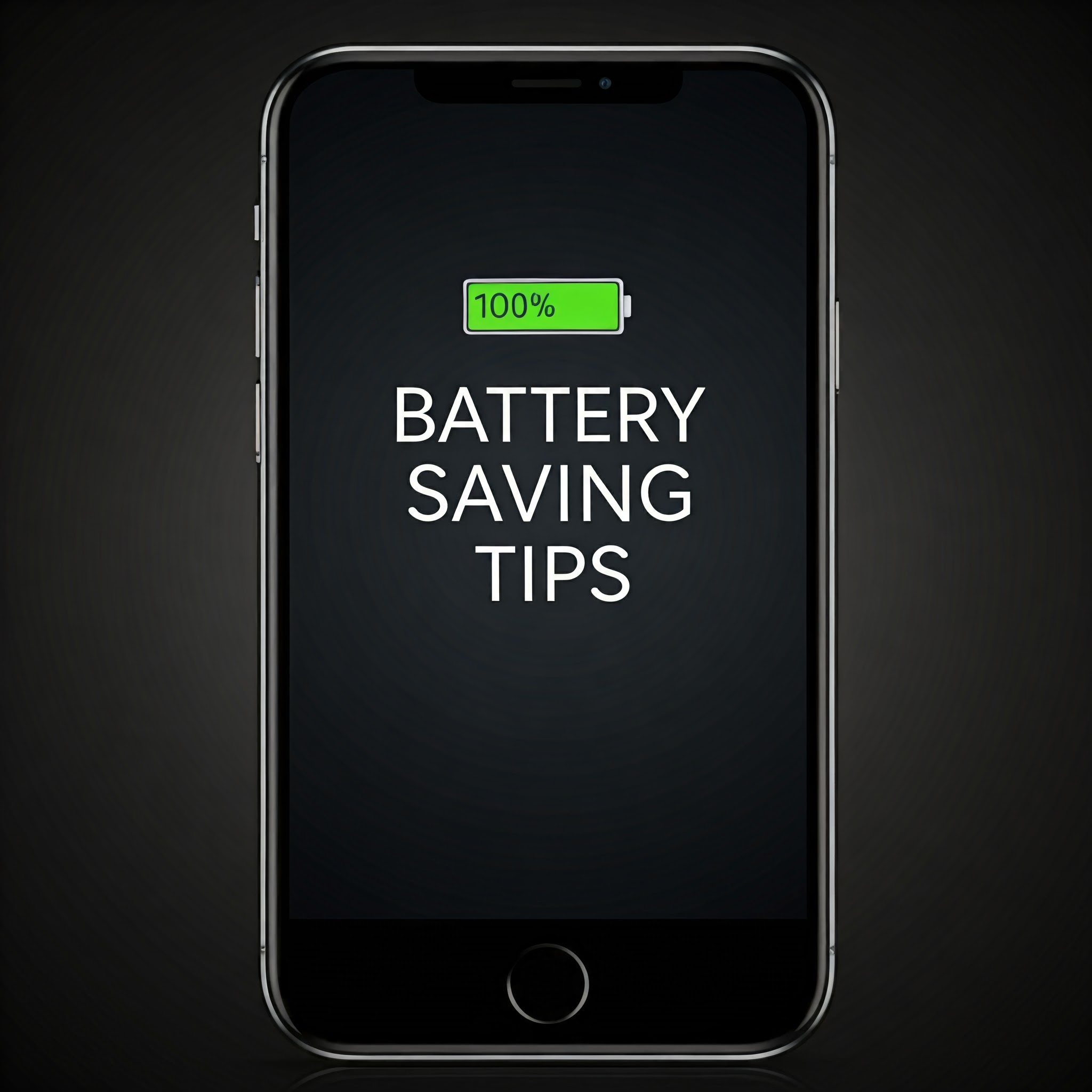 iPhone with 100% battery, highlighting essential battery saving tips for 2024, boosting iPhone performance.